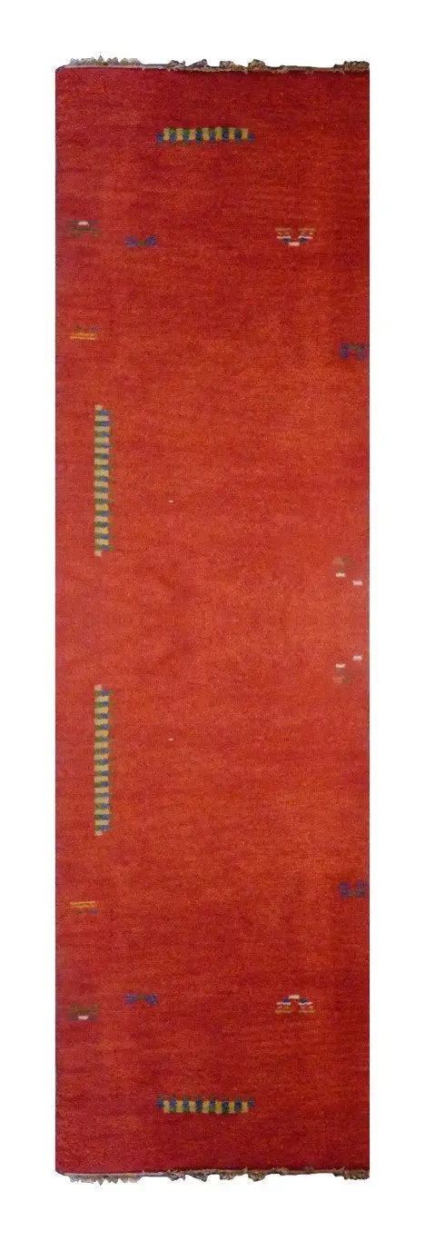 One Of The Kind Indian Hand-Knotted Gabbeh Rug 8' X 2'5"